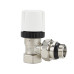 Термостатический клапан радиаторный угловой Varmega 1/2" резьба ВР/НР, с самоуплотняющимся полусгоном