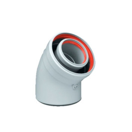 Угол 45° Camino для дымохода 60/100 мм раструб-хомут