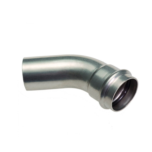 Пресс-угольник однораструбный 45° из нержавеющей стали Tim 35 мм