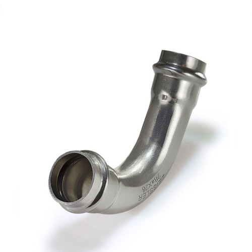 Пресс-угольник двухраструбный 90° из нержавеющей стали Tim 54 мм