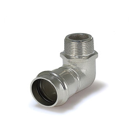 Пресс-угольник 90° из нержавеющей стали с НР резьбой Tim 15х1/2" мм