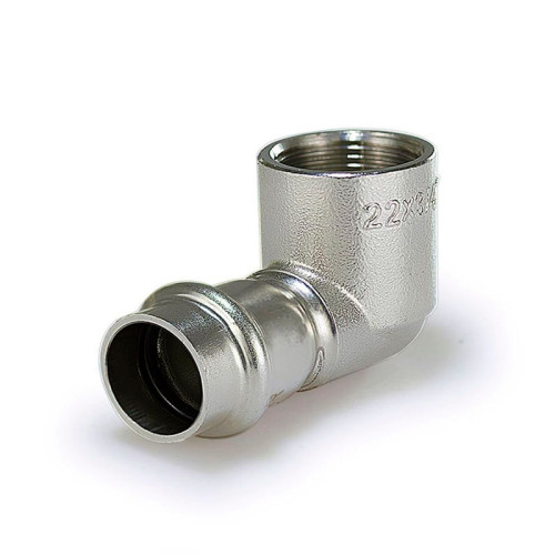 Пресс-угольник 90° из нержавеющей стали с ВР резьбой Tim 22х3/4" мм Пресс-угольник 90° из нержавеющей стали с ВР резьбой Tim 22х3/4" мм