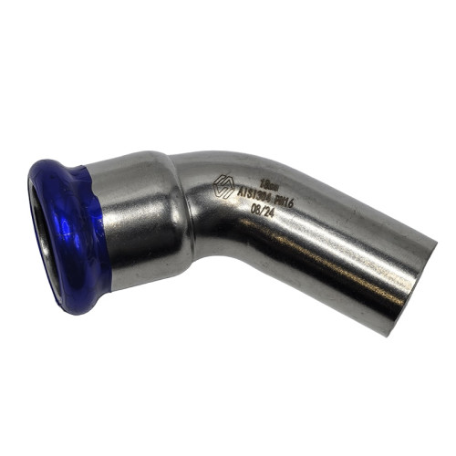 Пресс-угольник 45° MVI 108 мм нержавеющий однораструбный Пресс-угольник 45° MVI 108 мм нержавеющий однораструбный