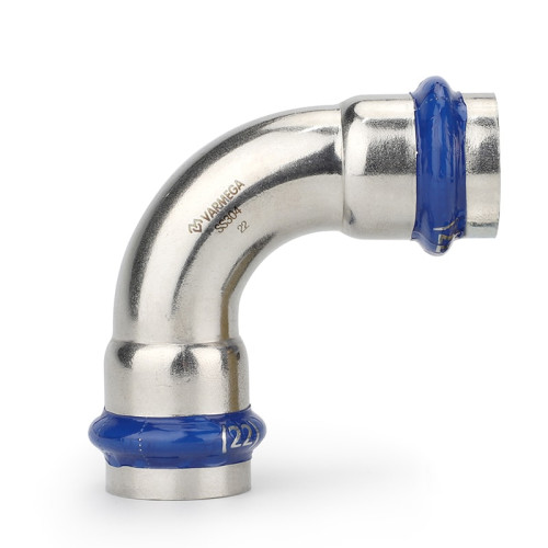 Угол 90° двухраструбный Varmega Inox Press 15х15 мм