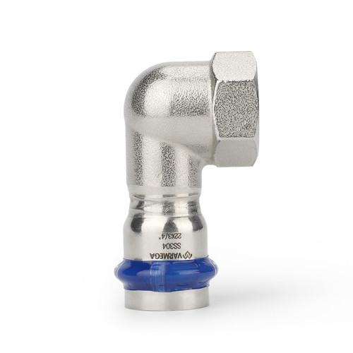 Угол раструбный Varmega Inox Press с ВР резьбой 22х1/2" мм Угол раструбный Varmega Inox Press с ВР резьбой 22х1/2" мм