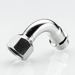 Пресс-отвод 90° Valtec 15х1/2" с ВР резьбой из нержавейки арт.VTi.956.I.001504