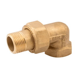 Сгон угловой латунный резьбовой Elsen наружная/внутренняя резьба 1 1/2" с плоским уплотнением