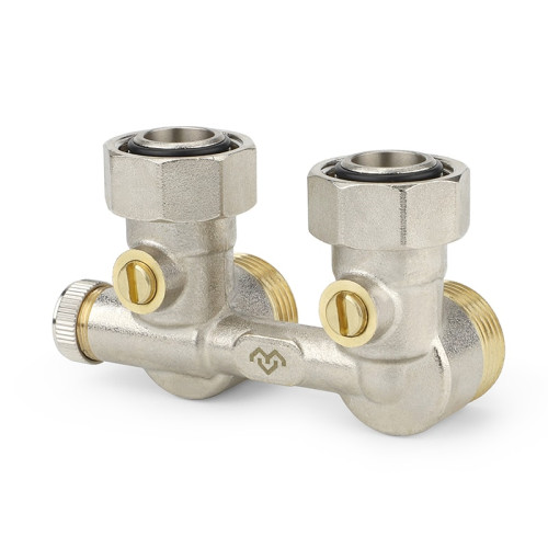 Узел нижнего подключения угловой Varmega 3/4"х3/4"EK, НР/ВР резьба, для однотрубных систем