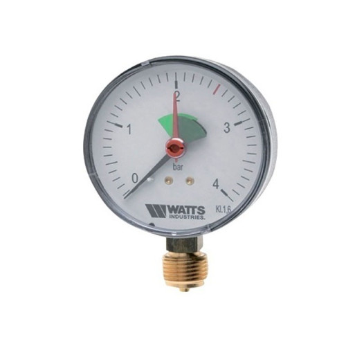 Манометр радиальный Watts F+R201 (1/4" 4 бар 50 мм.) с указателем предела Манометр радиальный Watts F+R201 (1/4" 4 бар 50 мм.) с указателем предела