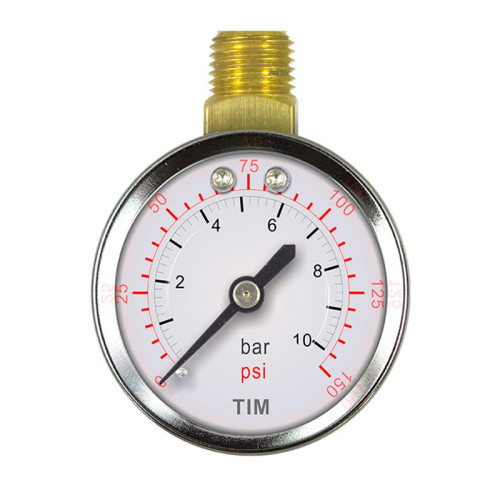 Манометр радиальный 50мм TIM (10 бар) 1/4" верхнее подключение