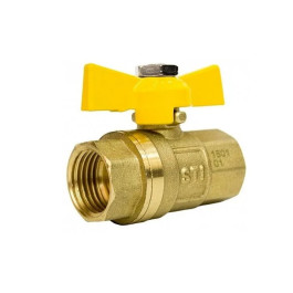 Кран шаровой газовый STI ВР/ВР резьба 1/2" ручка-бабочка