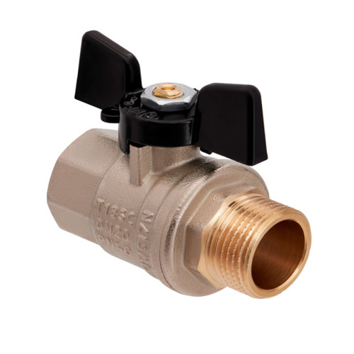 Кран шаровой Hoobs 1/2" НР/ВР латунь ручка-бабочка Кран шаровой Hoobs 1/2" НР/ВР латунь ручка-бабочка