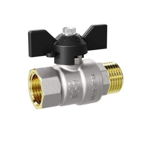 Кран шаровой LD ВР/НР резьба 1/2" ручка-бабочка