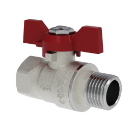 Кран шаровой V&G Valogin 1/2" с ВР/НР резьбой, ручка бабочка