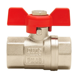 Кран шаровой Smart Install 3/4" ВР/ВР резьба ручка-бабочка