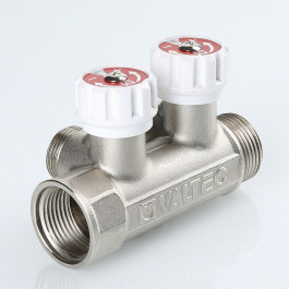 Коллектор Valtec с регулирующими вентилями 1"х3/4" 2 выхода под евроконус арт.VTc.570.NE.0602