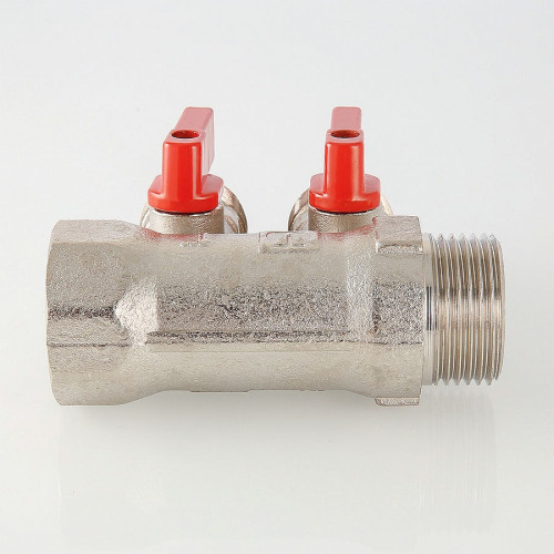 Коллектор Valtec с отсекающими кранами 1"х3/4" 3 выхода под евроконус арт.VTc.580.NE.0603 Коллектор Valtec с отсекающими кранами 1"х3/4" 3 выхода под евроконус арт.VTc.580.NE.0603