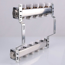 Коллектор Valtec для радиаторов 1"х 3/4" на 6 выходов (нержавейка) арт.VTc.582.EMNX.0606