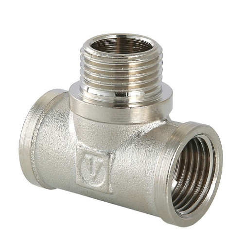 Тройник равнороходной с переходом на НР резьбу Valtec 1/2" мм арт.VTr.132.N.0004