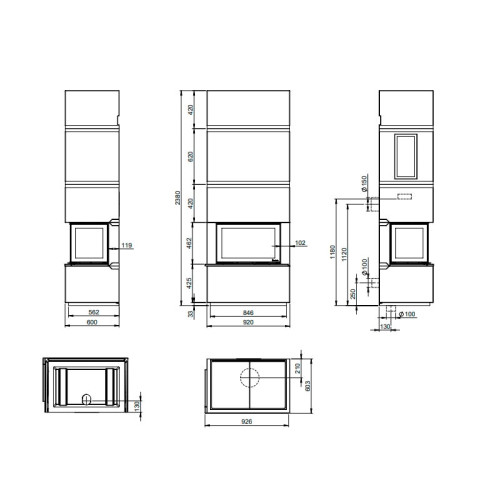 Печь-камин Nordpeis Davos U высокий топка N-29U Печь-камин Nordpeis Davos U высокий топка N-29U