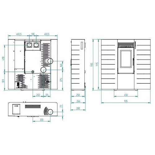 Пеллетный камин CENTROMETAL ZS10-B, белый Пеллетный камин CENTROMETAL ZS10-B, белый