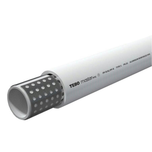 Труба полипропиленовая Tebo 63 х 10,5 PN 20 (армированная в центре алюминием) Труба полипропиленовая Tebo 63 х 10,5 PN 20 (армированная в центре алюминием)