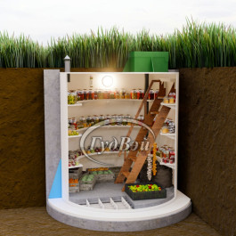 Пластиковый погреб ГудВэй Комфорт Круглый 1,8*2м