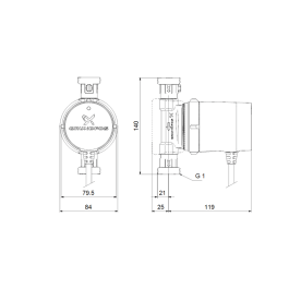 Циркуляционный насос для ГВС Grundfos Up 15 14 BX PM