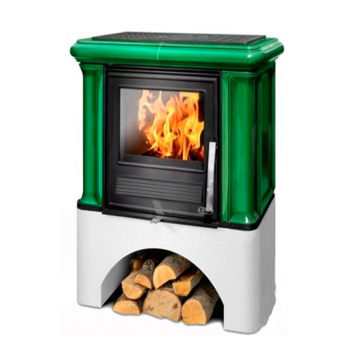 Печь-камин ABX Ikaria KI белый цоколь зелёный Печь-камин ABX Ikaria KI белый цоколь зелёный