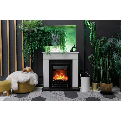 Royal Flame Bergen (Разборный) - Белый с черным (Ширина 900 мм) с очагом Majestic FX Black