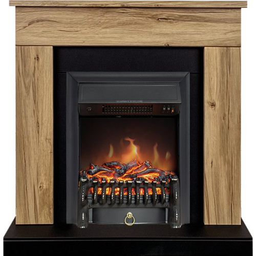 Royal Flame Bergen (Разборный) - Дуб галифакс (Ширина 900 мм) с очагом Fobos FX Black