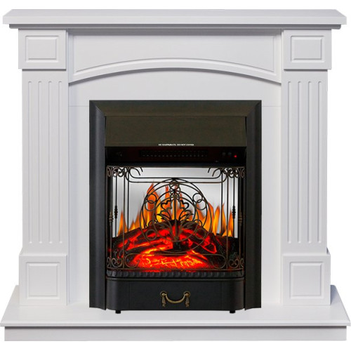 Royal Flame Boston - Белый (Высота 925см) с очагом Majestic FX M Black