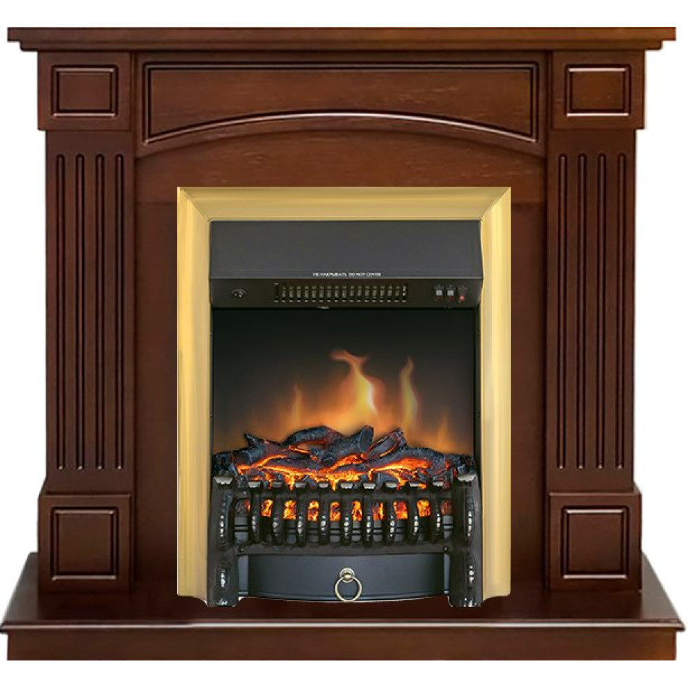 Royal Flame Boston - Темный дуб (Высота 925см) с очагом Fobos FX Brass