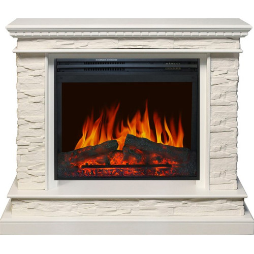 Royal Flame Calgary - Белый / Сланец белый с очагом Jupiter FX New