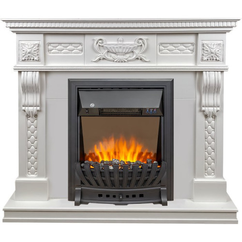 Royal Flame Corsica - Матовый белый (Ширина 1100) с очагом Aspen Black