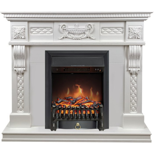 Royal Flame Corsica - Матовый белый (Ширина 1100) с очагом Fobos FX Black