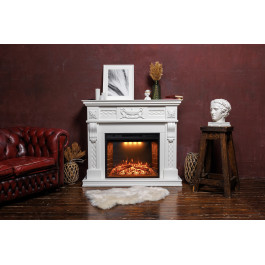 Royal Flame Corsica - Матовый белый (Ширина 1100) с очагом Fobos FX Black