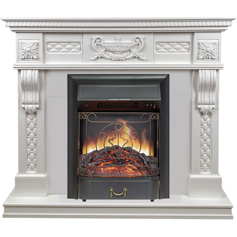 Royal Flame Corsica - Матовый белый (Ширина 1100) с очагом Majestic FX Black