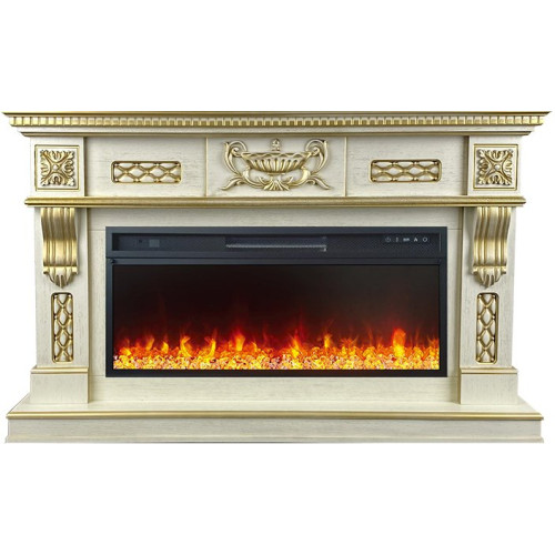 Royal Flame Corsica - Слоновая кость с патиной (Ширина 1500 мм) с очагом Vision 42 LED