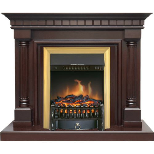 Royal Flame Dallas - Темный дуб с очагом Fobos FX Brass