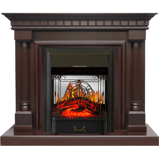 Royal Flame Dallas - Темный дуб с очагом Majestic FX M Black