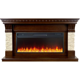 Royal Flame Denver - Темный дуб / Бежевый (Ширина 1500 мм) с очагом Vision 42 LED