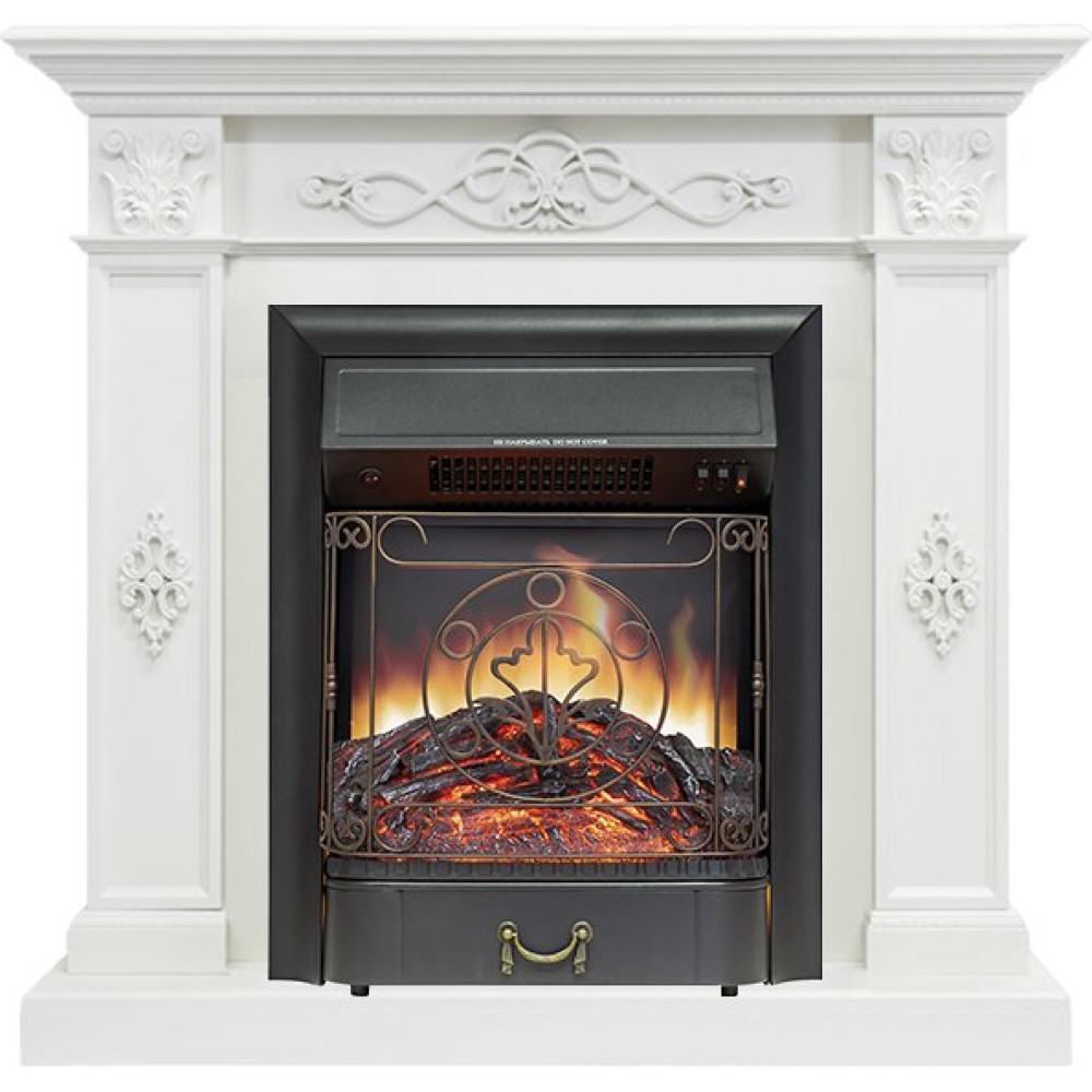 Royal Flame Derby - Белый дуб с очагом Majestic FX Black