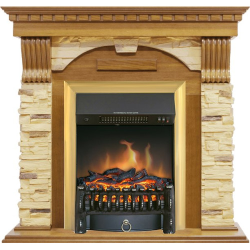 Royal Flame Dublin -  Дуб / Сланец с очагом Fobos FX Brass