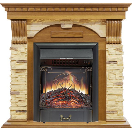 Royal Flame Dublin -  Дуб / Сланец с очагом Majestic FX Black