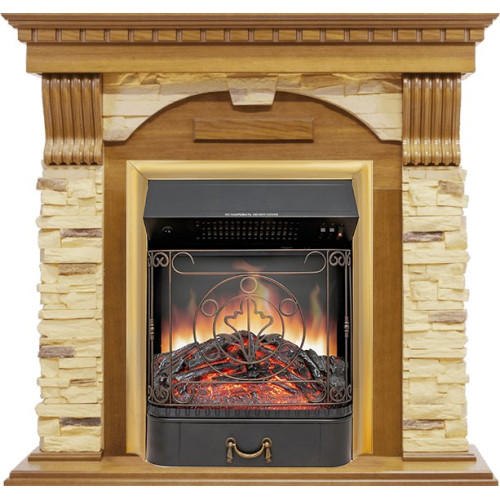 Royal Flame Dublin -  Дуб / Сланец с очагом Majestic FX Brass