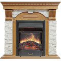 Royal Flame Dublin - Дуб / Сланец белый с очагом Majestic FX Black