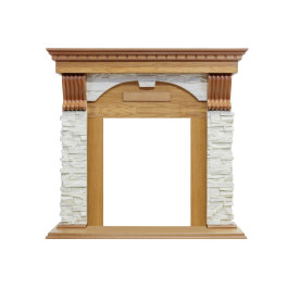 Royal Flame Dublin - Дуб / Сланец белый с очагом Majestic FX Black