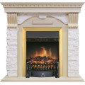 Royal Flame Dublin - Слоновая кость с патиной / Сланец крем с очагом Fobos FX Brass