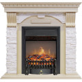 Royal Flame Dublin - Слоновая кость с патиной / Сланец крем с очагом Fobos FX M Black
